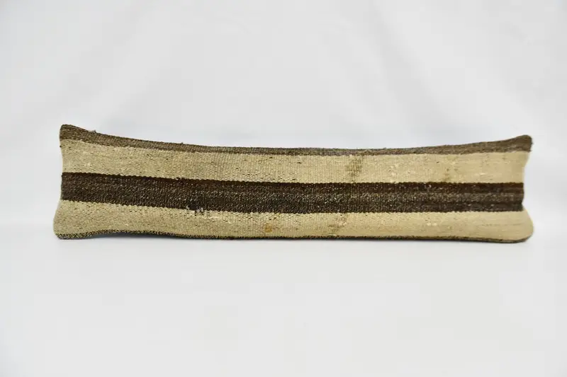 Beige & Brown Striped Pillow, Versatile Rectangle Throw Pillow