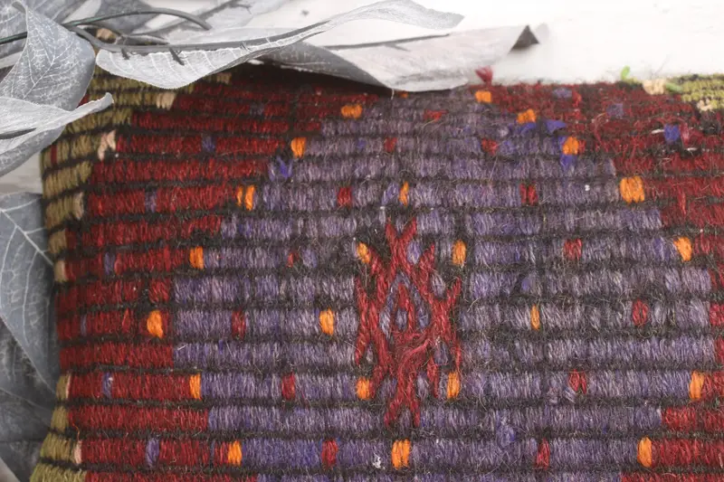 Pillow for Couch, Handwoven Pillow Cover Pillow Sham, Pillow, Kilim Pillow Cover, Sofa Bolster Cushion, 12x20 Purple Pillow Cover, Kilim Pillow - 2