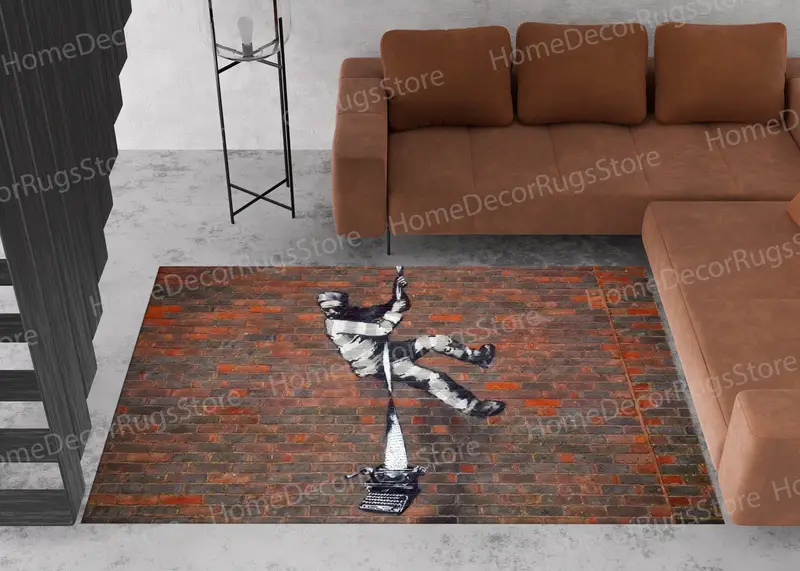 Graffiti-Inspired Printed Rug: Urban Art for Modern Spaces