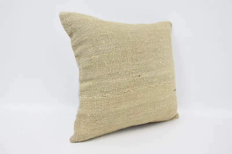 Pillow for Sofa, Vintage Pillow, Gift Pillow, Cushion, Custom Cushion, 16x16 Beige Cushion Case, Handmade Pillow Sham, Retro Throw Cushion - 3