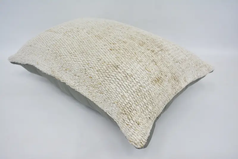 16x24 White Cushion Case, Anatolian Pillow Cover, Comfy Throw Cushion Case, Gift Pillow, Cushion, Vintage Kilim Throw Pillow, Handmade Kilim Cushion - 6