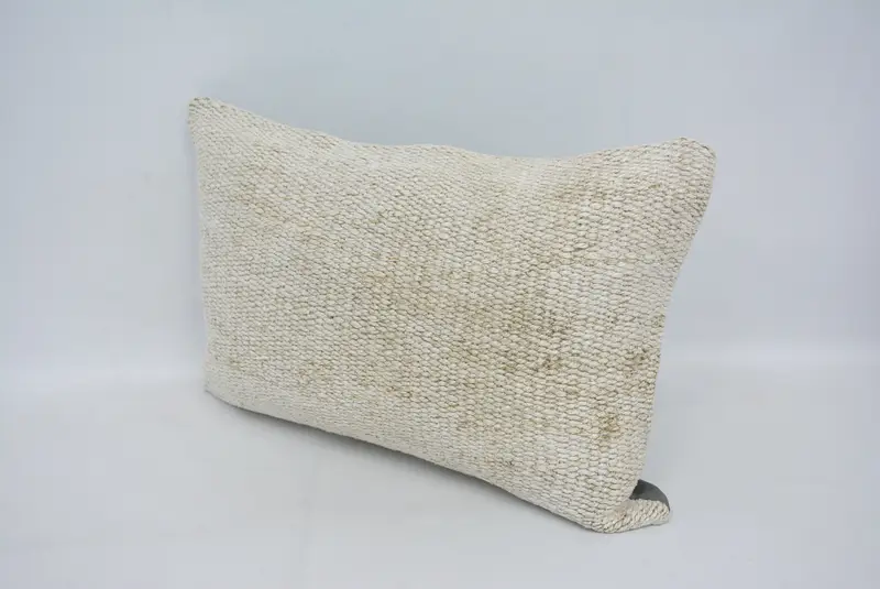 16x24 White Cushion Case, Anatolian Pillow Cover, Comfy Throw Cushion Case, Gift Pillow, Cushion, Vintage Kilim Throw Pillow, Handmade Kilim Cushion - 4