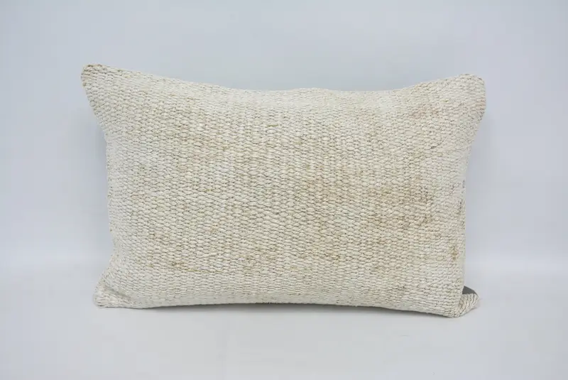 16x24 White Cushion Case, Anatolian Pillow Cover, Comfy Throw Cushion Case, Gift Pillow, Cushion, Vintage Kilim Throw Pillow, Handmade Kilim Cushion - 1