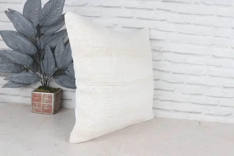 Kilim Pillow Cover, Vintage Throw Pillow Case, Gift Pillow, Pillow Case, Decorative Pillow, Antique Pillows, 20x20 White Pillow - 4