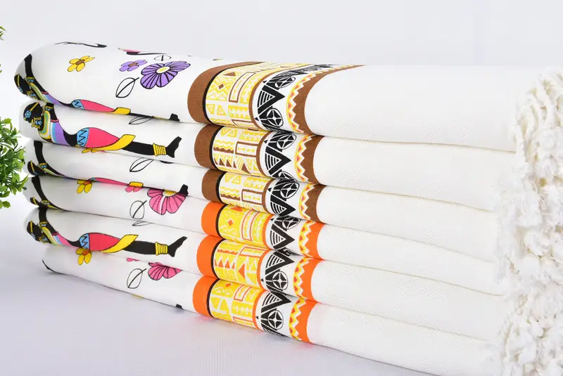 Monogram Turkish Towel, Home Decor Gifts, Bachelorette Party Favor, Kids Beach Towel, Lightweight towel, 70x40 Cotton Indian Girls Patterned Towel - 4