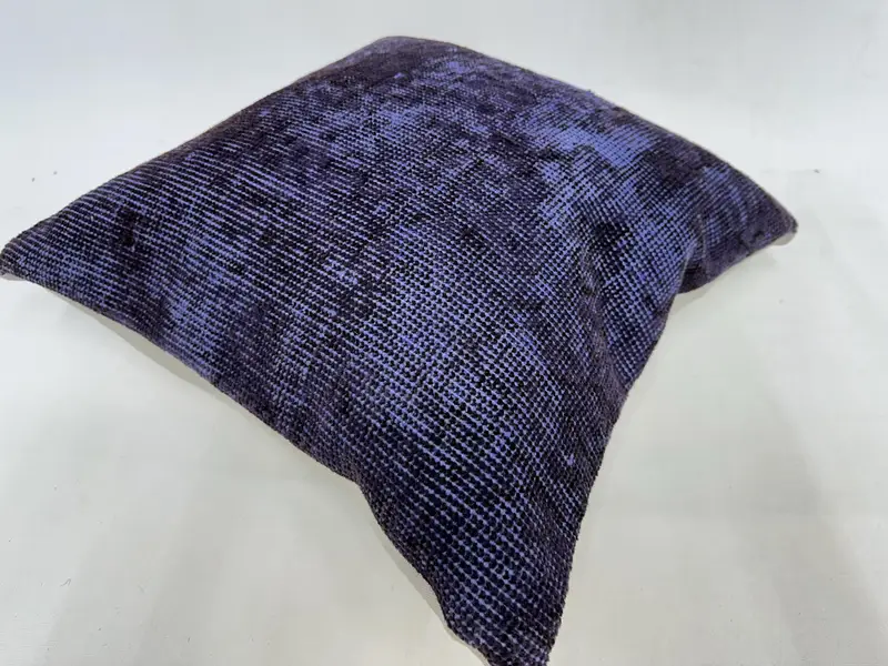 Bed Cushion Case, 20x20 Purple Pillow Case, Pillow, Boho Pillow, Handmade Kilim Cushion, Kilim Cushion Sham, Vintage Throw Pillow Cover - 6