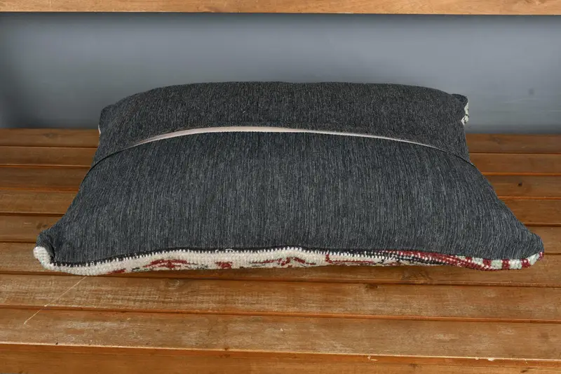 Vintage Kilim Pillow, Cushion Case, Outdoor Bolster Pillow, Boho Pillow Sham Cover, Vintage Kilim Throw Pillow, 16x24 Beige Pillow - 5