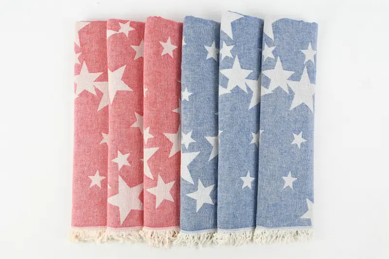Absorbent towel, Bachelor Party Gifts, Guest Towel, Housewarming Gift, Custom Beach Towel, Turkish hand towel, 76x40 Cotton Star Patterned Towel - 3