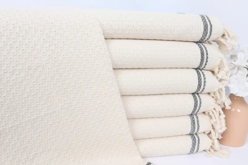 Wedding Gift Ideas, 38x18 Cotton Striped Towel, Personalized Hand Towel, Personalized Gifts, Bridesmaid Gifts, Home Decor Gifts, Organic Tea Towel - 1