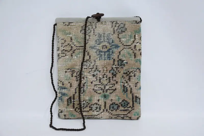 ヴィンテージモチーフのウールショルダーバッグ、ゴシックスチームパンクキリムバッグ