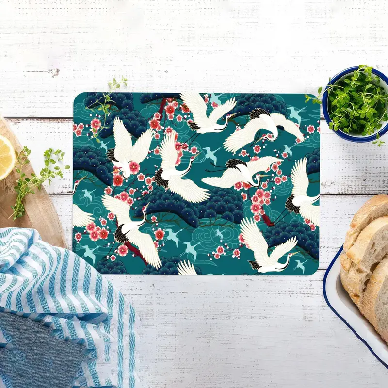 Floral-Printed Glass Cutting Board: Modern, Safe, and Hygienic