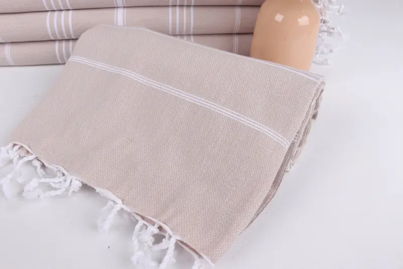 Unique Gift, Lightweight towel, Quick-drying cotton Turkish beach towel, Monogram Turkish Towel, Turkish beach towel, 70x40 Cotton Striped Towel - 4