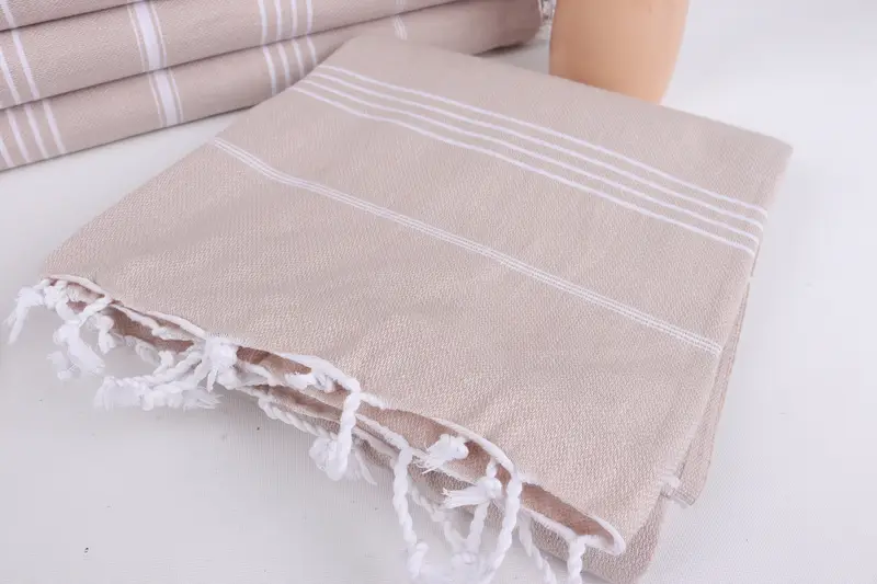Unique Gift, Lightweight towel, Quick-drying cotton Turkish beach towel, Monogram Turkish Towel, Turkish beach towel, 70x40 Cotton Striped Towel - 5