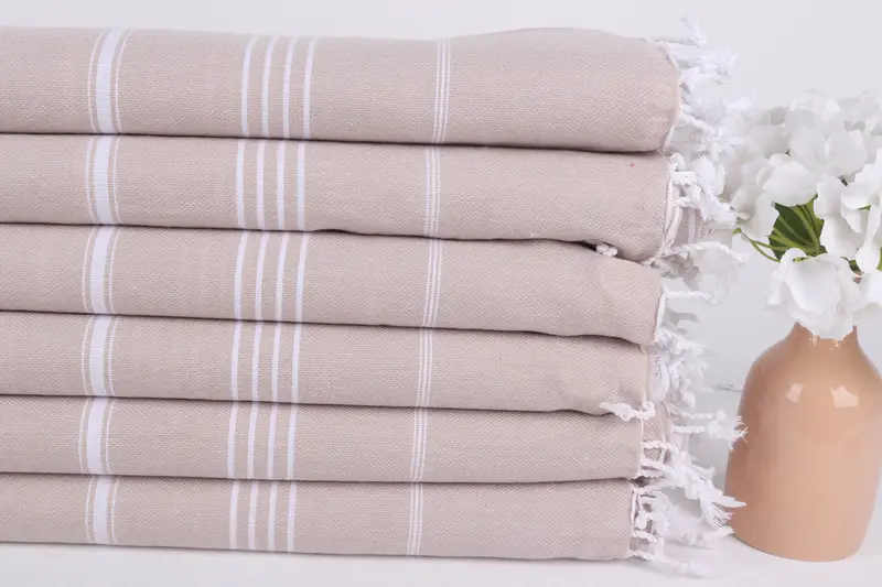 Unique Gift, Lightweight towel, Quick-drying cotton Turkish beach towel, Monogram Turkish Towel, Turkish beach towel, 70x40 Cotton Striped Towel - 3