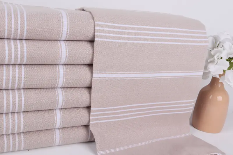 Unique Gift, Lightweight towel, Quick-drying cotton Turkish beach towel, Monogram Turkish Towel, Turkish beach towel, 70x40 Cotton Striped Towel - 2