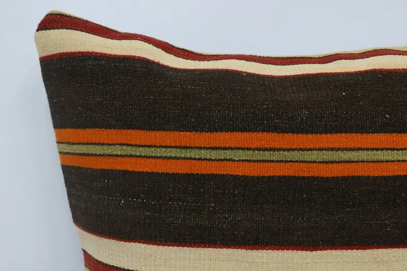 Decorative Cushion, Kilim Pillow Cover, Floor Pillow Sham, 28x28 Brown Pillow Sham, Handmade Kilim Cushion, Cushion Cover, Boho Pillow Sham Cover - 2