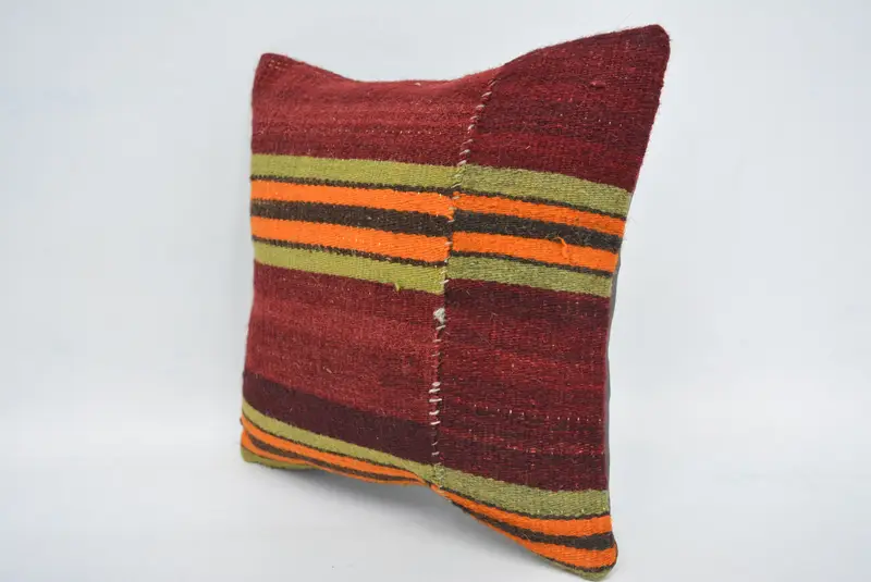 Personalized Gift Pillow Pillow Cover, Pillow Cover, 12x12 Red Cushion, Ikat Pillow, Boho Pillow Sham Cover, Kilim Pillow, Vintage Pillow - 4