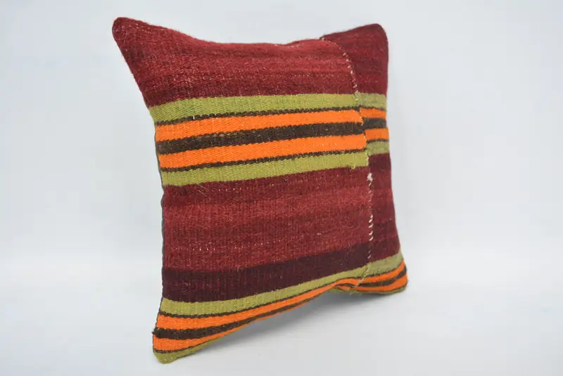Personalized Gift Pillow Pillow Cover, Pillow Cover, 12x12 Red Cushion, Ikat Pillow, Boho Pillow Sham Cover, Kilim Pillow, Vintage Pillow - 3