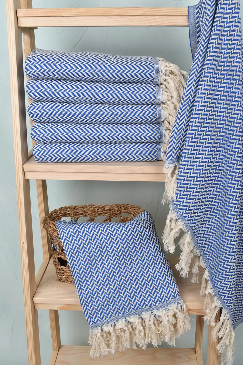 Large Turkish Towel, 70x40 Cotton Chevron Towel, Personalized Wedding Gift For Couple, Housewarming Gift, Sand-resistant towel, Bachelorette Gifts - 3