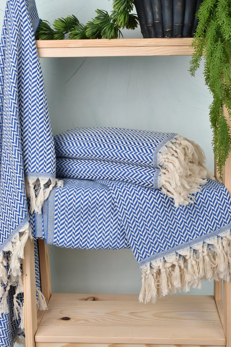 Large Turkish Towel, 70x40 Cotton Chevron Towel, Personalized Wedding Gift For Couple, Housewarming Gift, Sand-resistant towel, Bachelorette Gifts - 6