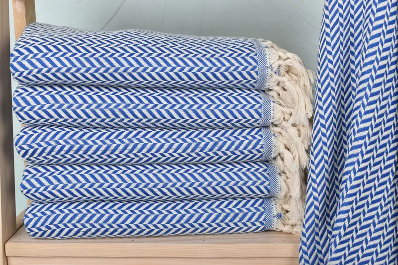 Large Turkish Towel, 70x40 Cotton Chevron Towel, Personalized Wedding Gift For Couple, Housewarming Gift, Sand-resistant towel, Bachelorette Gifts - 1