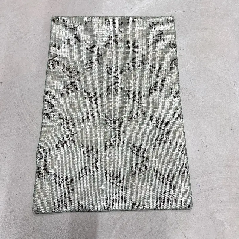 Vintage Rug, 1.8x2.7 ft Small Turkish Rug, Oushak Gray Brown Abstract Rug - 1