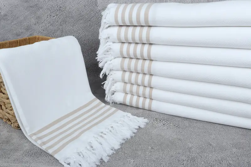 Bridal Shower Gift, Home Decor Gifts, Personalized Turkish Towel, Luxury Beach Towel, 70x40 Cotton Striped Towel, Bachelorette Party Favors Beach - 3