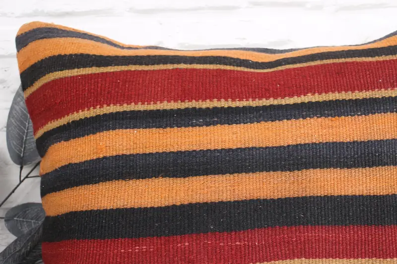 Home Decor Pillow, 24x24 Orange Cushion, Lounge Throw Cushion, Floor Pillow Case, Cushion Cover, Antique Pillows, Vintage Kilim Pillow - 2