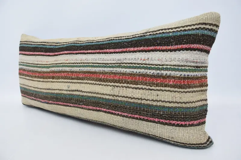 Pillow Case, Pillow for Couch, 16x36 Beige Cushion Cover, Turkish Kilim Pillow, Farmhouse Pillow Case, Accent Throw Pillow Case, Throw Kilim Pillow - 4
