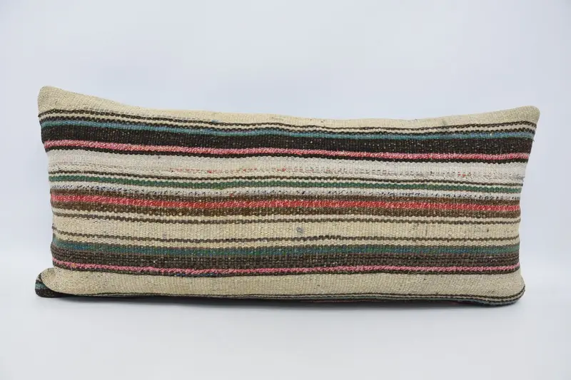 Pillow Case, Pillow for Couch, 16x36 Beige Cushion Cover, Turkish Kilim Pillow, Farmhouse Pillow Case, Accent Throw Pillow Case, Throw Kilim Pillow - 1