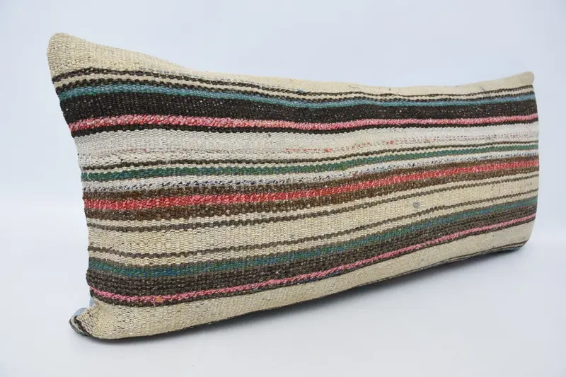 Pillow Case, Pillow for Couch, 16x36 Beige Cushion Cover, Turkish Kilim Pillow, Farmhouse Pillow Case, Accent Throw Pillow Case, Throw Kilim Pillow - 3