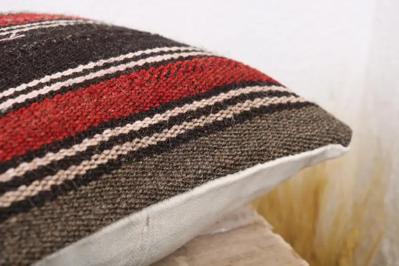 Sofa Bolster Pillow, 12x12 Red Pillow, Yoga Cushion Cover, Antique Pillows, Neutral Pillow Case, Gift Pillow, Kilim Pillow, Pillow - 6