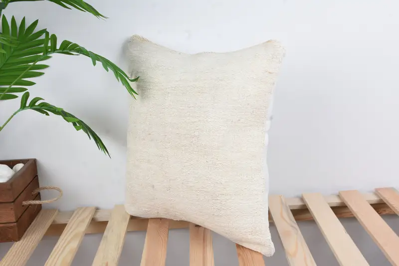 16x16 White Cushion Cover, Turkish Kilim Pillow, Anatolian Cushion Case, Vintage Kilim Throw Pillow, Cushion, Home Decor Pillow - 5