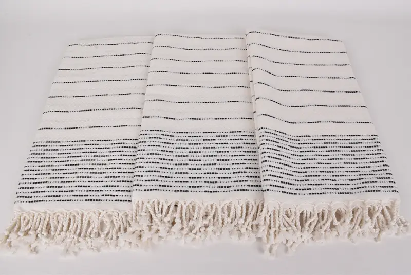 Embroidery Towels, Unique Wedding Gift, Quick-dry towel, Wedding Hand Made Gift, Organic towel, 70x38 Cotton Striped Design Towel, Embroidered Towel - 7