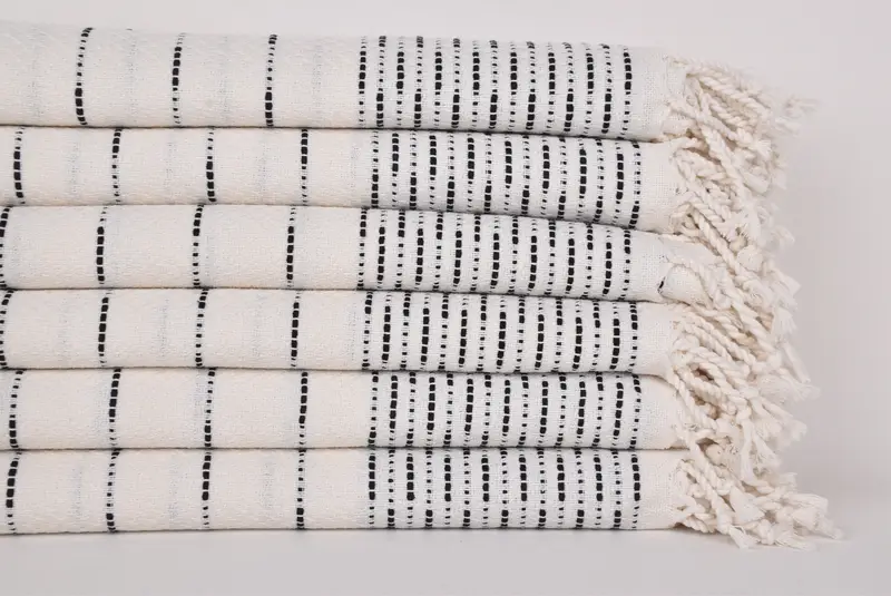Embroidery Towels, Unique Wedding Gift, Quick-dry towel, Wedding Hand Made Gift, Organic towel, 70x38 Cotton Striped Design Towel, Embroidered Towel - 2