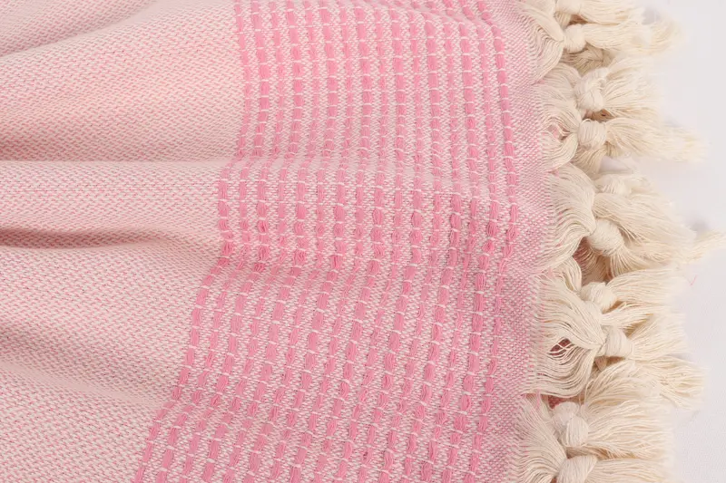 Turkish Bedspread, Organic Beach Blanket, Birthday Gift, Throw Blanket Couch, Woven Throw Blanket, 96x92 Cotton Striped Towel, Boho Throw Blankets - 8