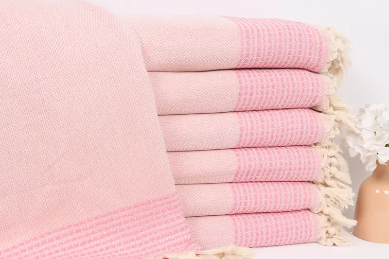 Turkish Bedspread, Organic Beach Blanket, Birthday Gift, Throw Blanket Couch, Woven Throw Blanket, 96x92 Cotton Striped Towel, Boho Throw Blankets - 1