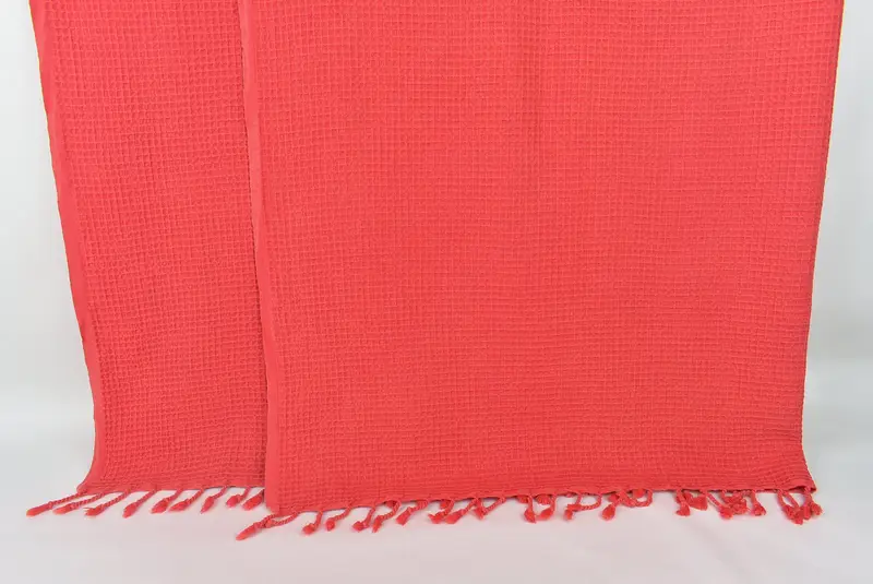 92x68 Cotton Waffle Towel, Boho Throw Blankets, Thanksgiving Tablecloth, Bridesmaid Gifts, Woven Throw Blanket, Bride Gift, Shower Curtain - 7