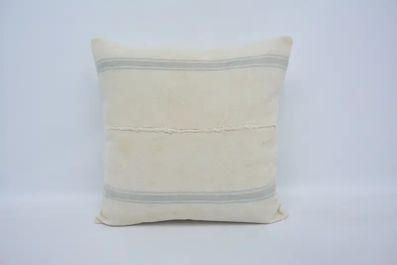 Handgefertigtes gestreiftes Wurfkissen, vielseitiges 24x24 Zoll großes Dekokissen