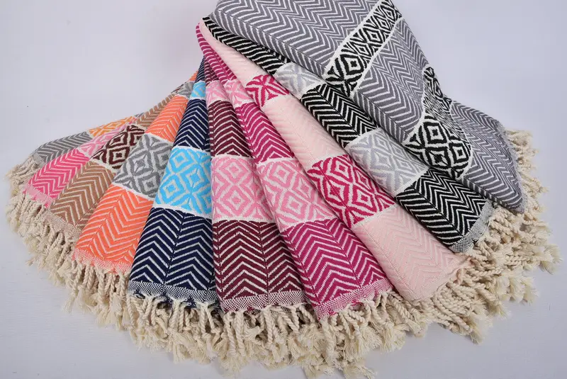 Baumwolltuch, Bachelorette -Party -Gefälligkeiten, Strandhandtuchgeschenk, 70x40 Baumwoll -Chevron -Handtuch, Peshtemal Beachtuch mit einzigartigem Design, Sticktücher - 4