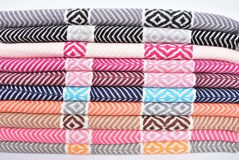 Baumwolltuch, Bachelorette -Party -Gefälligkeiten, Strandhandtuchgeschenk, 70x40 Baumwoll -Chevron -Handtuch, Peshtemal Beachtuch mit einzigartigem Design, Sticktücher - 2