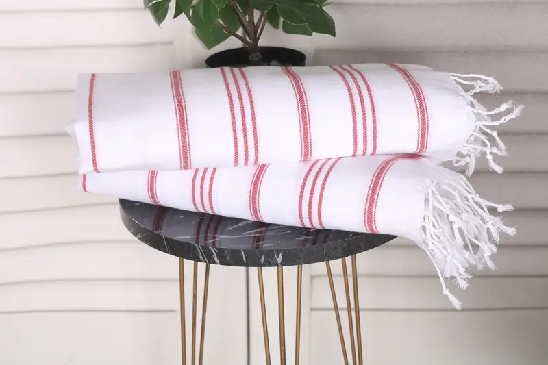 Personalized Gift, 40x24 Cotton Striped Towel, Turkish Tea Towel, Wedding Anniversary Gift, Mother Of The Groom Gift, Monogrammed Hand Towel - 3
