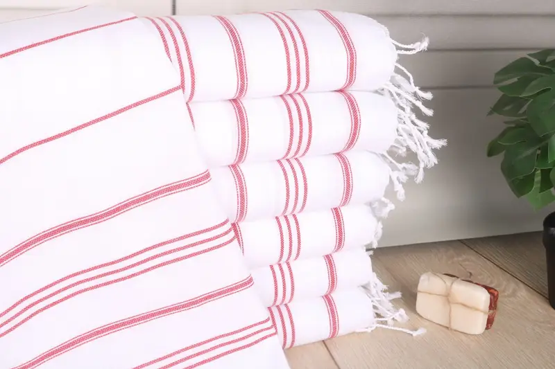 Personalized Gift, 40x24 Cotton Striped Towel, Turkish Tea Towel, Wedding Anniversary Gift, Mother Of The Groom Gift, Monogrammed Hand Towel - 1