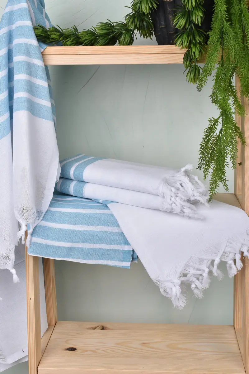 Peshtemal Towel, Monogrammed Turkish Towel, Handmade Gift, 70x40 Cotton Striped Towel, Soft towel, Personalized Towel, Guest Towel, Family Gift - 11