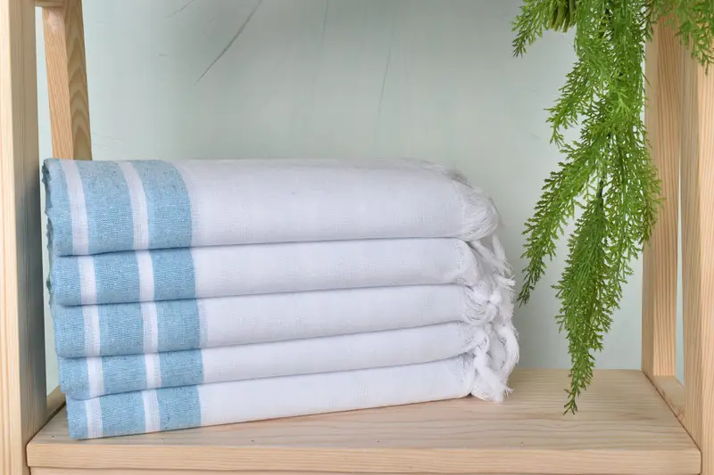 Peshtemal Towel, Monogrammed Turkish Towel, Handmade Gift, 70x40 Cotton Striped Towel, Soft towel, Personalized Towel, Guest Towel, Family Gift - 4