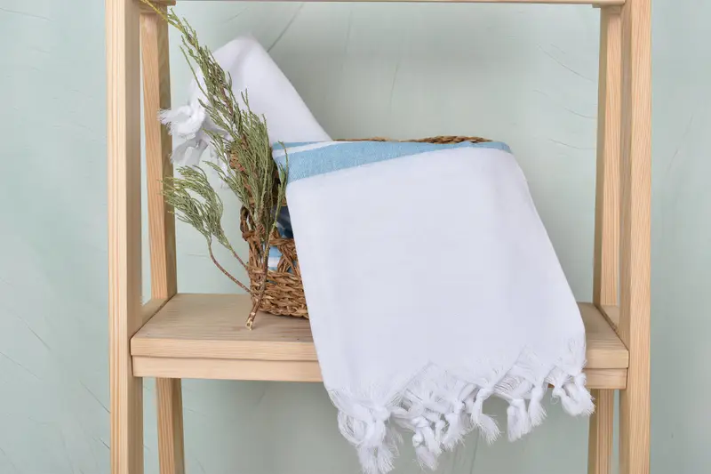 Peshtemal Towel, Monogrammed Turkish Towel, Handmade Gift, 70x40 Cotton Striped Towel, Soft towel, Personalized Towel, Guest Towel, Family Gift - 7