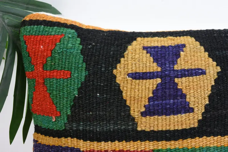 Turkish Pillow, 12x12 Green Cushion Cover, Pillow, Vintage Kilim Throw Pillow, Tapestry Cushion Case, Antique Pillows, Crochet Pattern Pillow - 2