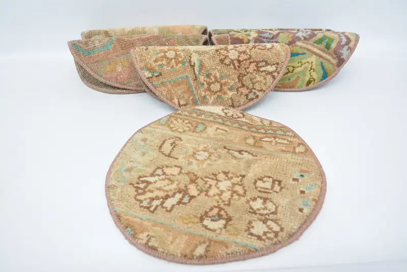 Elegantes manteles individuales Kilim de color marrón y bronce, decoración de mesa tradicional