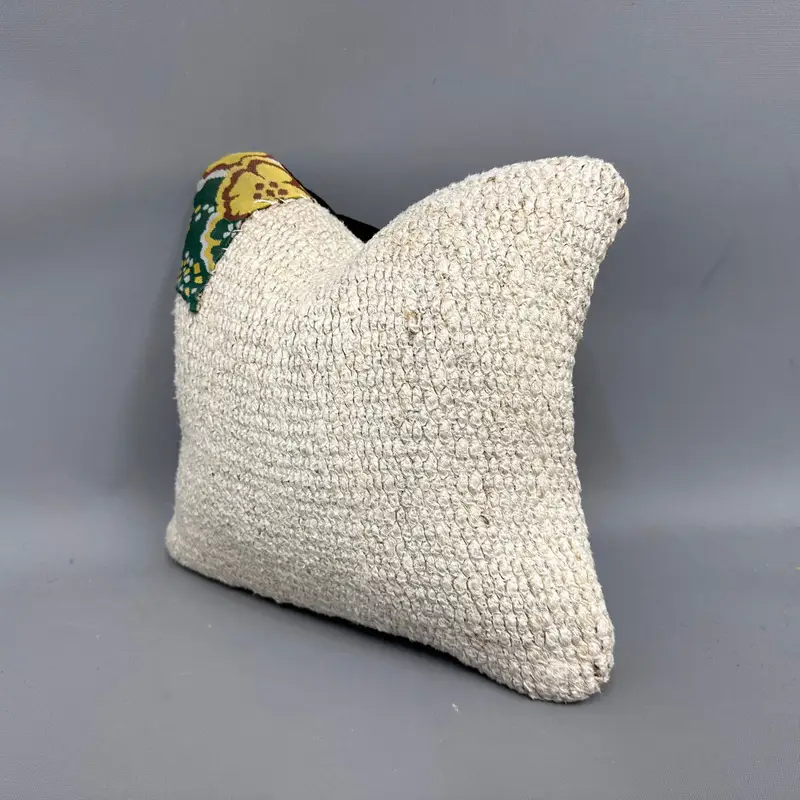 Armchair Pillow Cover, Vintage Kilim Pillow Pillow Cover, Handmade Kilim Cushion, Boho Pillow, 12x12 Beige Pillow Case, Home Decor Pillow, Cushion - 3