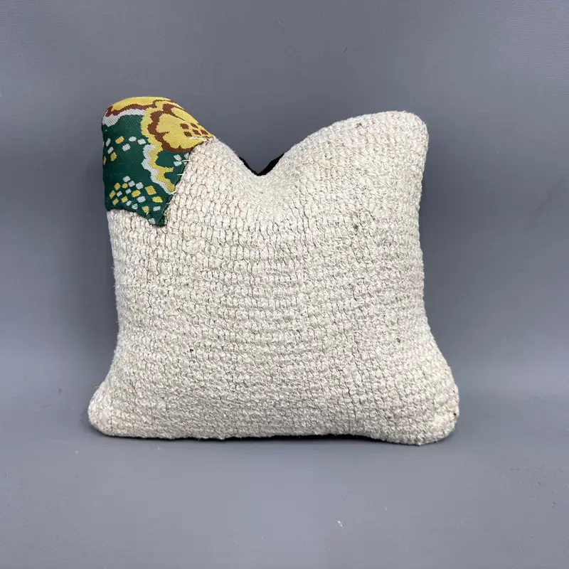 Armchair Pillow Cover, Vintage Kilim Pillow Pillow Cover, Handmade Kilim Cushion, Boho Pillow, 12x12 Beige Pillow Case, Home Decor Pillow, Cushion - 1